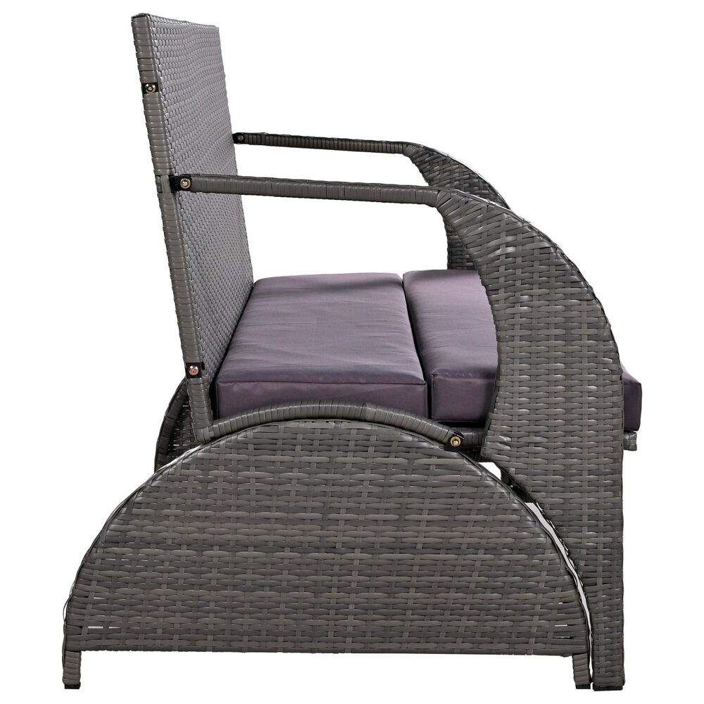 Hearth and Haven U Style Outdoor Loveseat with Convertible Seating in Gray, , large
