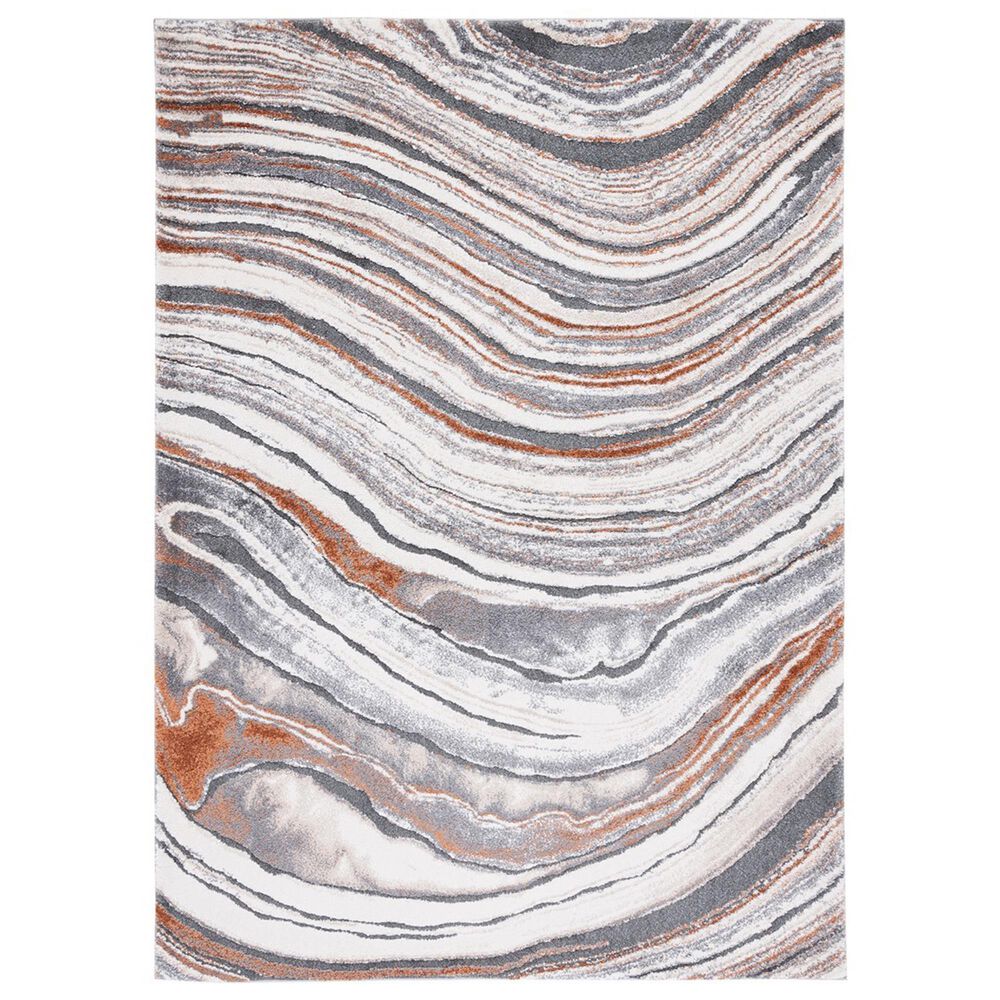 Safavieh Cyrus Shag CYR134F CYRUS SHAG 6&#39;7&quot; Round Grey and Rust Area Rug, , large