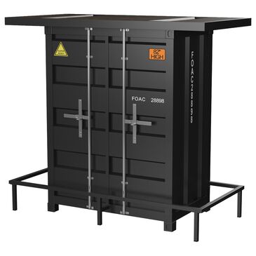 Furniture of America Figueroa Bar Table in Black and Dark Oak, , large