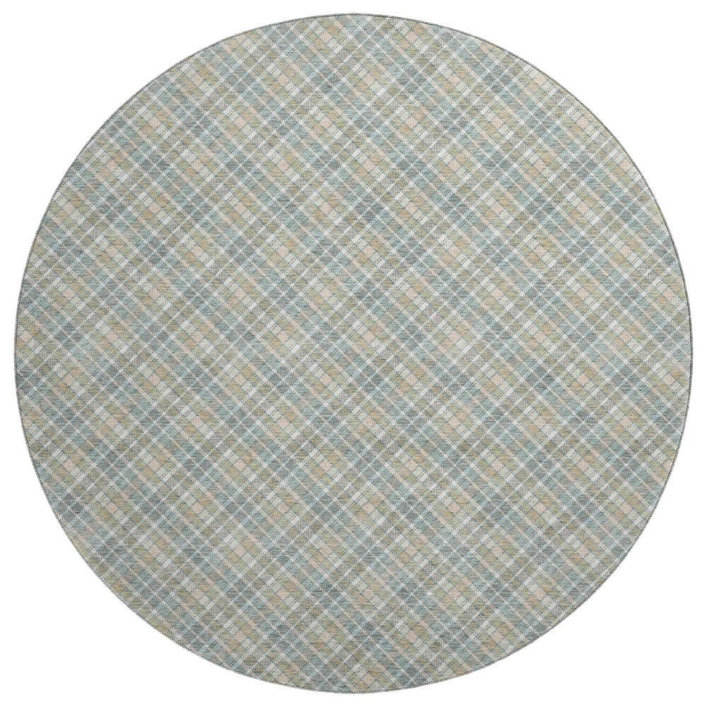 Dalyn Rug Company Soft Essentials Plaid Seaside 8" Round Indoor/Outdoor Area Rug, , large