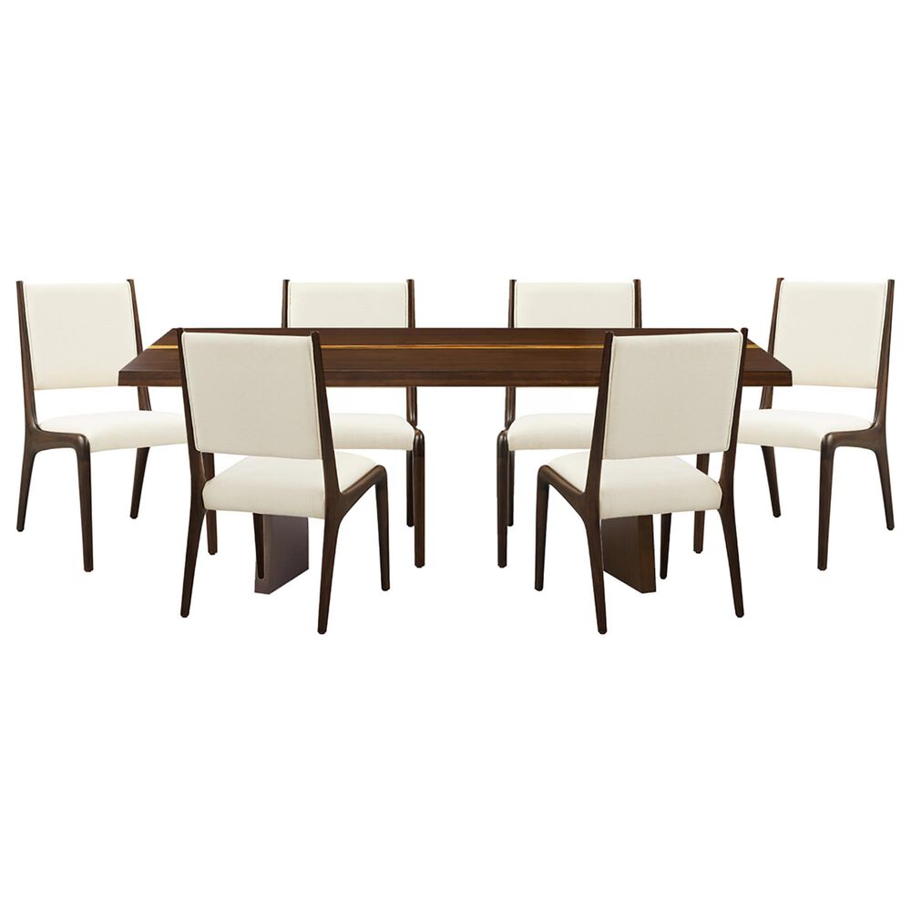 GREENING TON Torrey and Torino 7-Piece Rectangular Dining Set in Black Walnut, , large