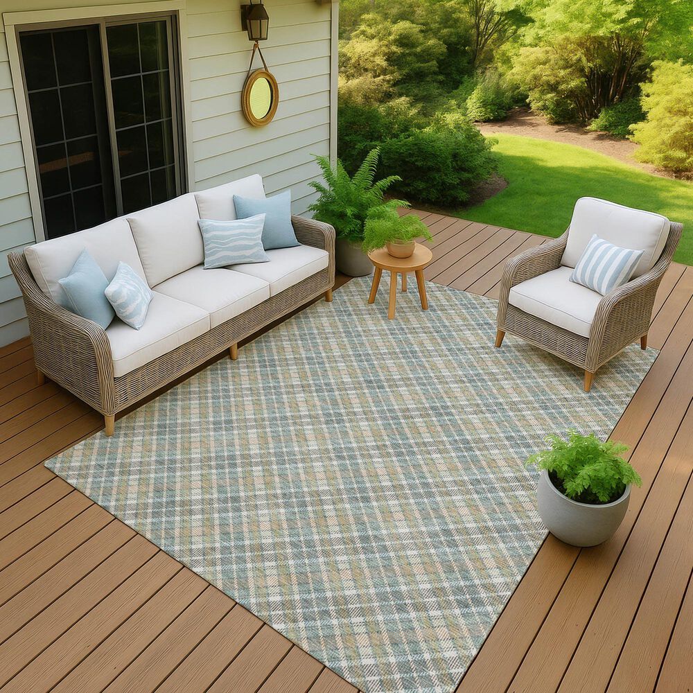 Dalyn Rug Company Soft Essentials Plaid Seaside 9' x 12' Indoor/Outdoor Area Rug, , large