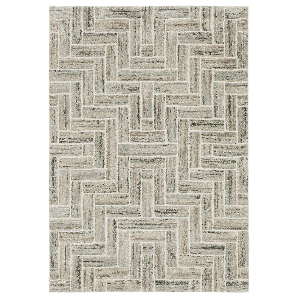 Oriental Weavers Cambria Geometric 1"10" x 7"6" Ivory Runner, , large