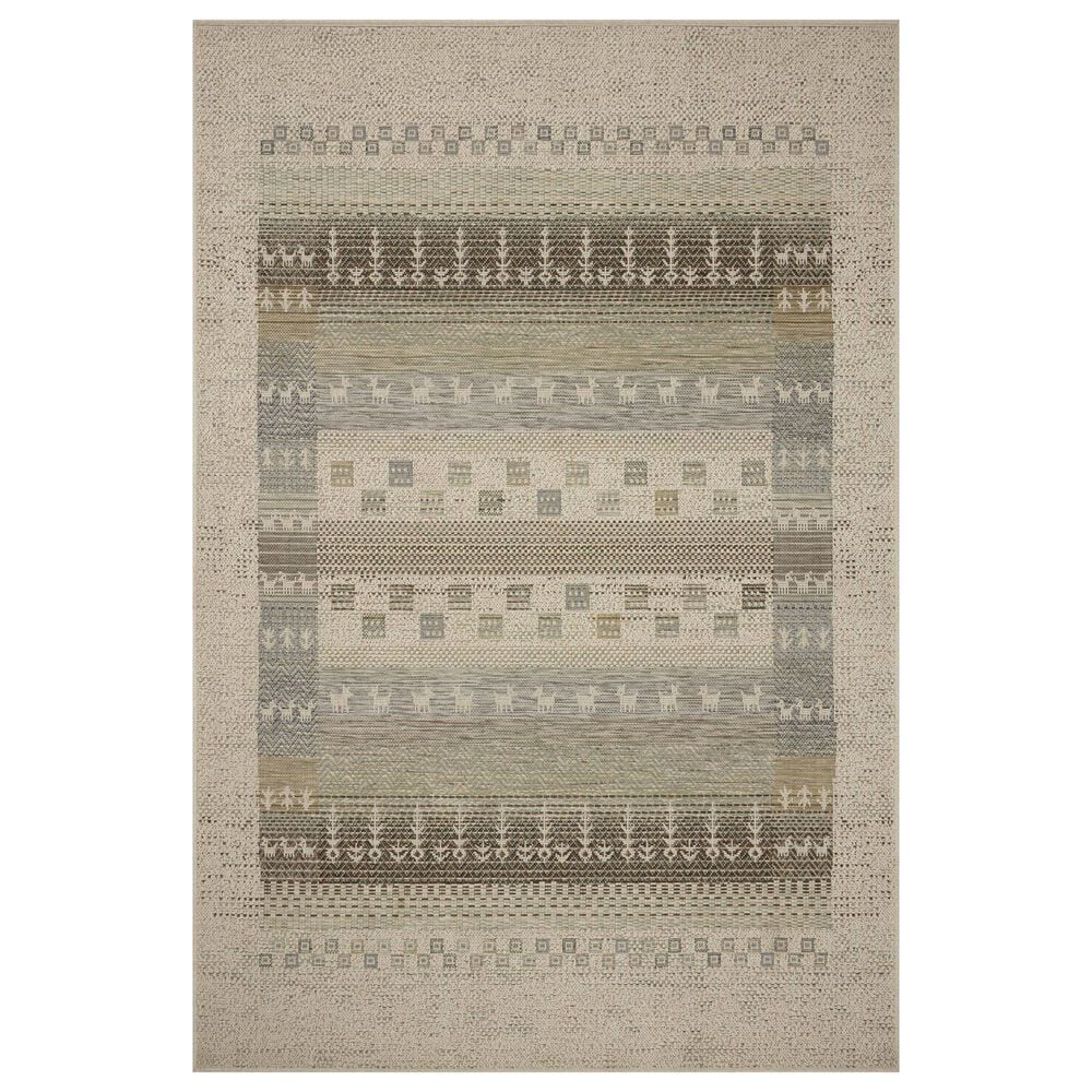 Loloi Saylor Ivory and Earth 6"3" x 9"2" Indoor/Outdoor Area Rug, , large