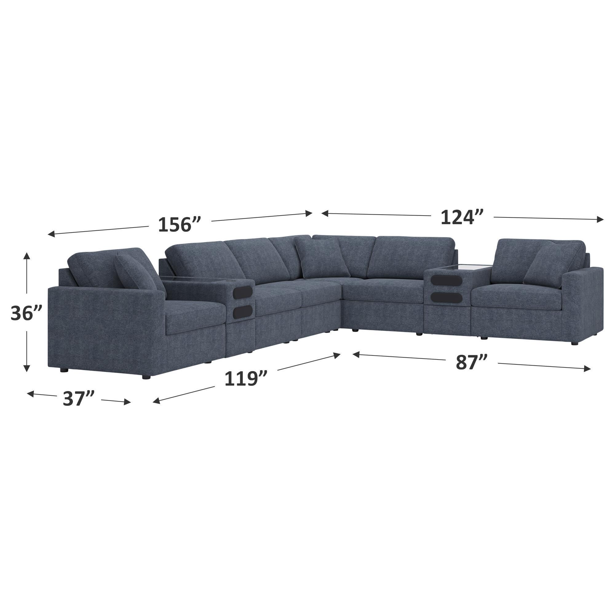 Ashley Modmax 8-Piece Reversible L-Shaped Sectional with Audio