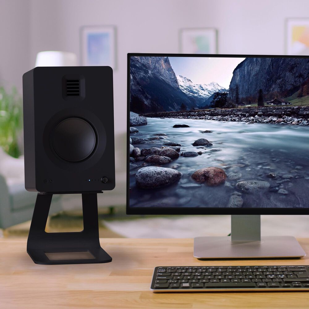 Kanto Elevated Desktop Speaker Stand for Large Speakers in Black (Set of 2), , large