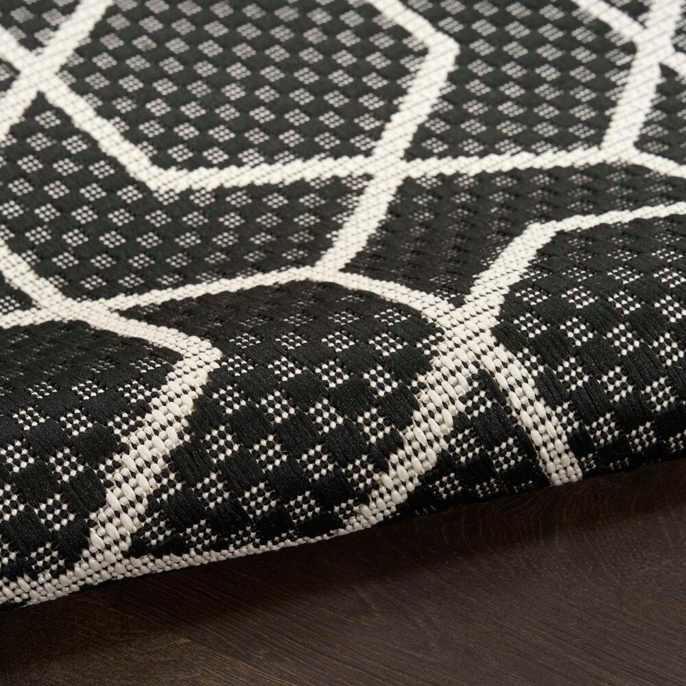 Nourison Horizon HOZ01 Black 3&#39; x 5&#39; Indoor/Outdoor Area Rug, , large