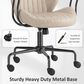 HOMLUX Mid Back Ergonomic Office Chair with Suede Leather in Beige, , large