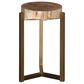 TimberHaus Large Petrified Slice Side Table in Black, Gold and Brown, , large
