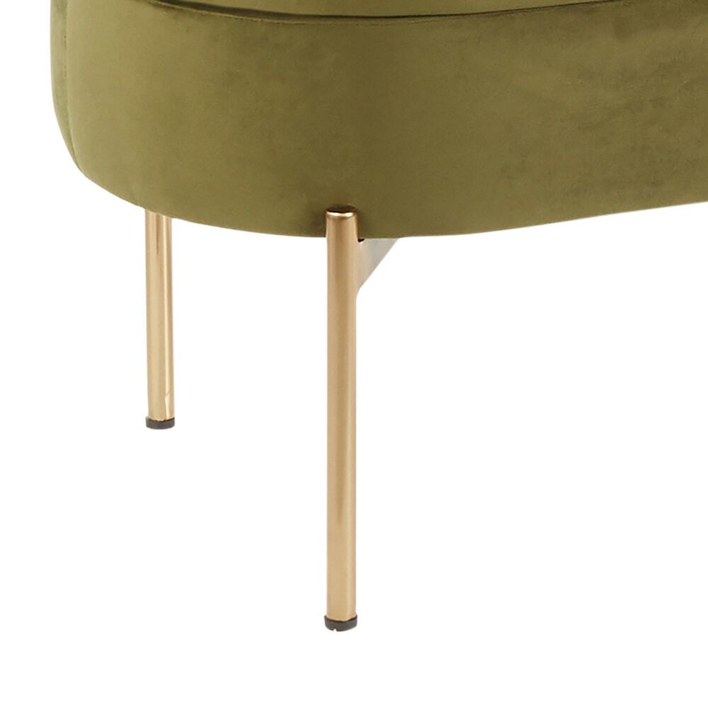 Lumisource Chloe Storage Bench in Green/Gold, , large