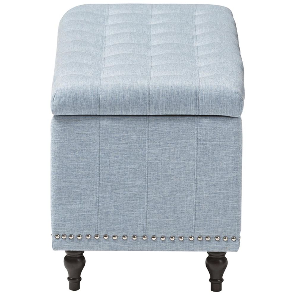 Baxton Studio Kaylee Upholstered Storage Ottoman Bench in Light Blue | Nebraska Furniture Mart