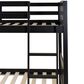Linon Home Decor Perryton Twin Over Twin Bunk Bed in Sleek Black, , large