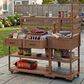 HOMLUX 62.3"" Outdoor Kitchen Island in Brown, , large