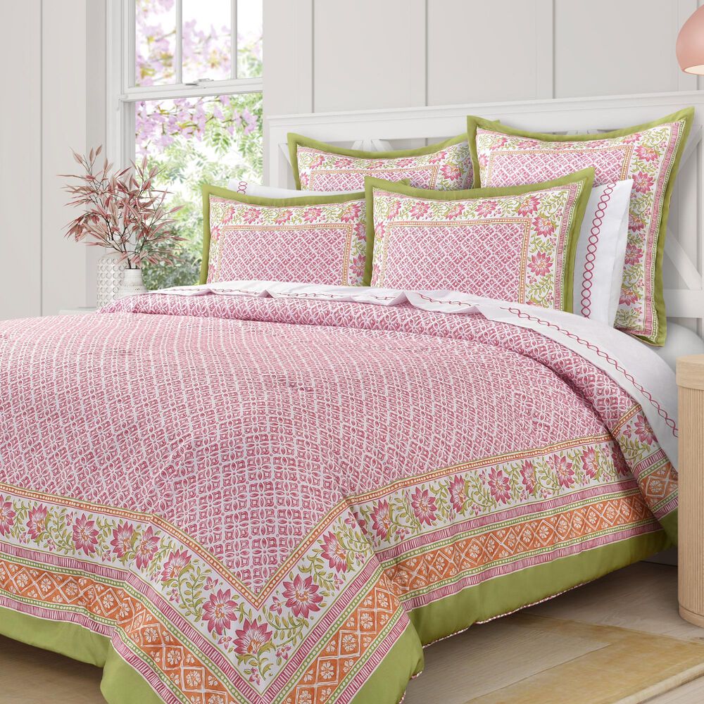 J. Queen Bold Shiloh 2-Piece Twin/Twin XL Comforter Set in Pink, Green and Orange, , large