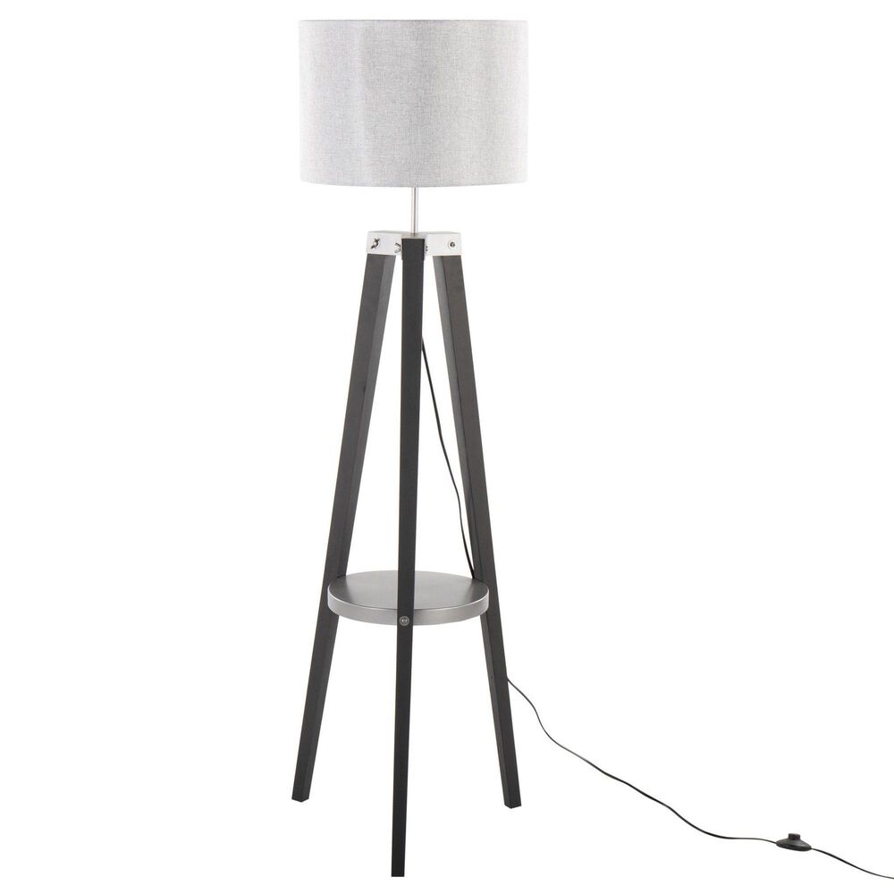 Lumisource Compass Floor Lamp in Black and Silver, , large
