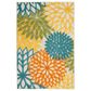 Nourison Aloha 3" x 5" Turquoise and Multicolor Indoor/Outdoor Area Rug, , large