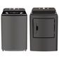 Midea 4.1 Cu. Ft. Top Load Washer and 7 Cu. Ft. Electric Dryer Laundry Pair in Metallic Grey, , large
