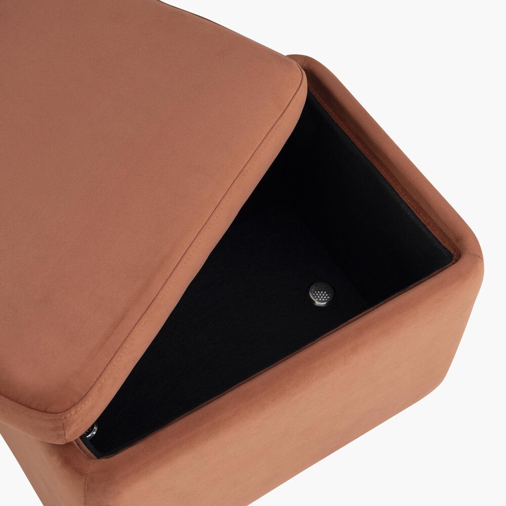 Lifestyle Solutions Kona Small Storage Ottoman in Rust, , large