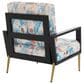 Hearth and Haven Floral Velvet Lounge Arm Chair with Gold Metal Legs in Blue, , large