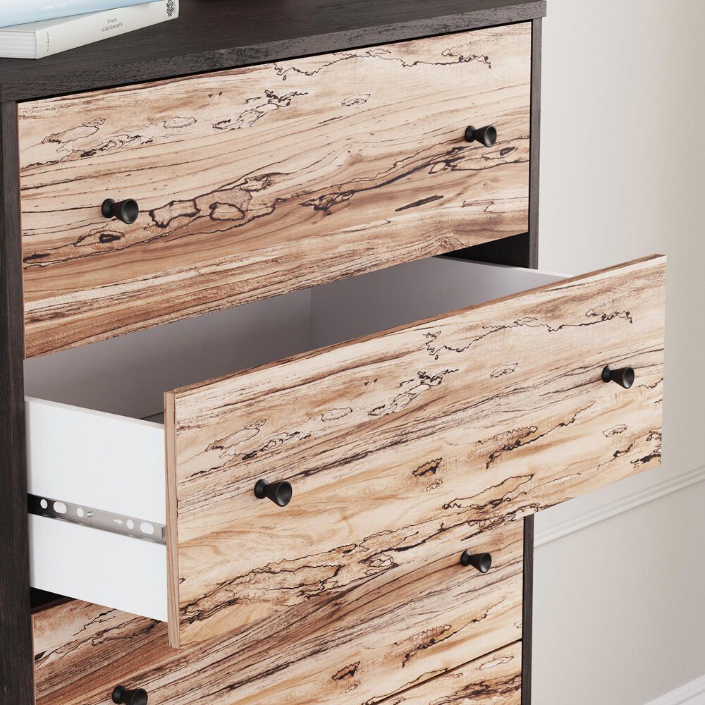 Ashley Piperton 5-Drawer Chest in Brown and Dark Charcoal, , large
