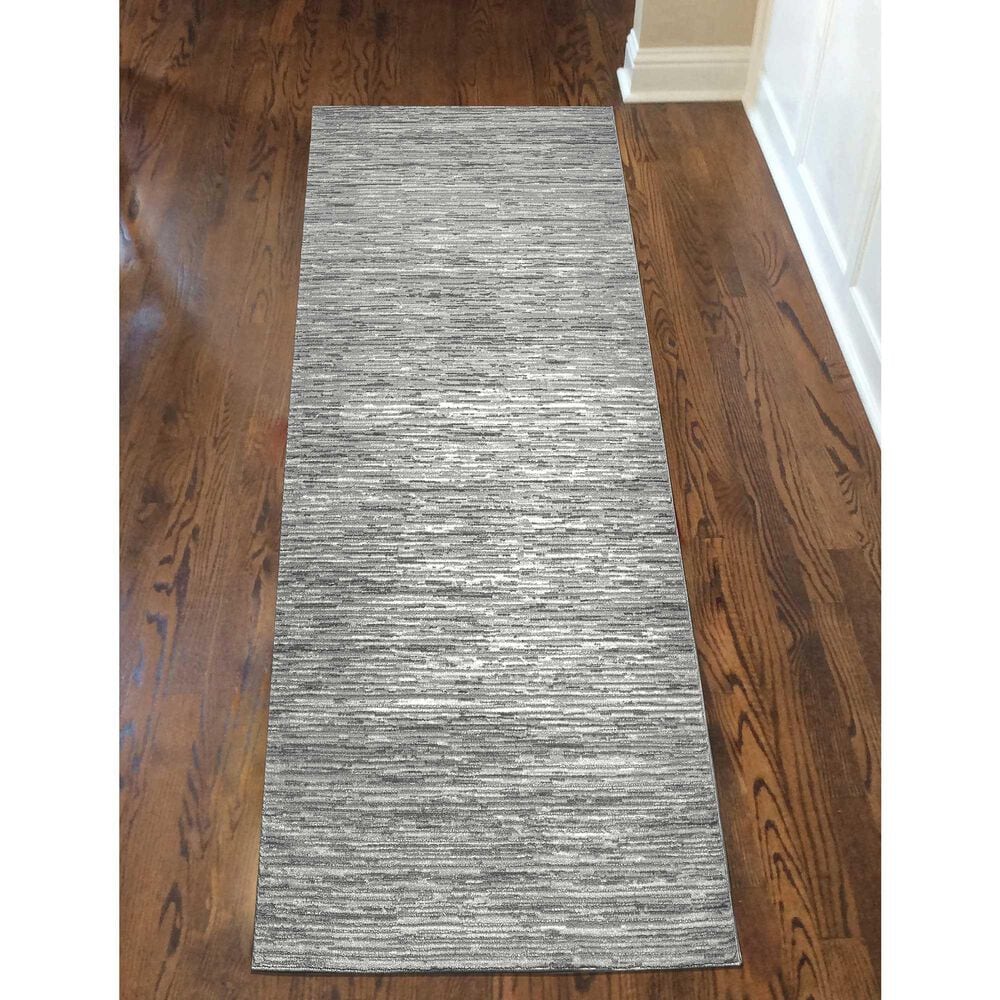 Radici USA Davide Striped 2&#39;2&quot; x 7&#39;7&quot; Grey Area Rug, , large
