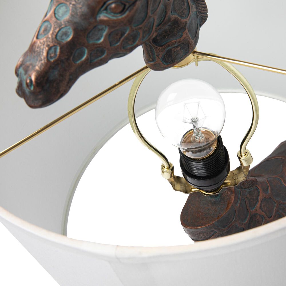 Creative Coop Serengeti Giraffe Table Lamp in Distressed Bronze, , large