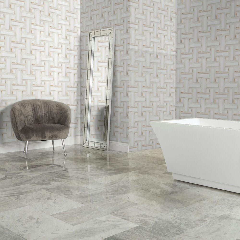 Dal-Tile Gamma Bella Blend 12&#39;&#39; X 12&#39;&#39; BASKET Natural Stone Mosaic Sheet, , large