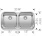 Blanco Stellar 33" Equal Double Bowl Kitchen Sink in Refined Brushed, , large