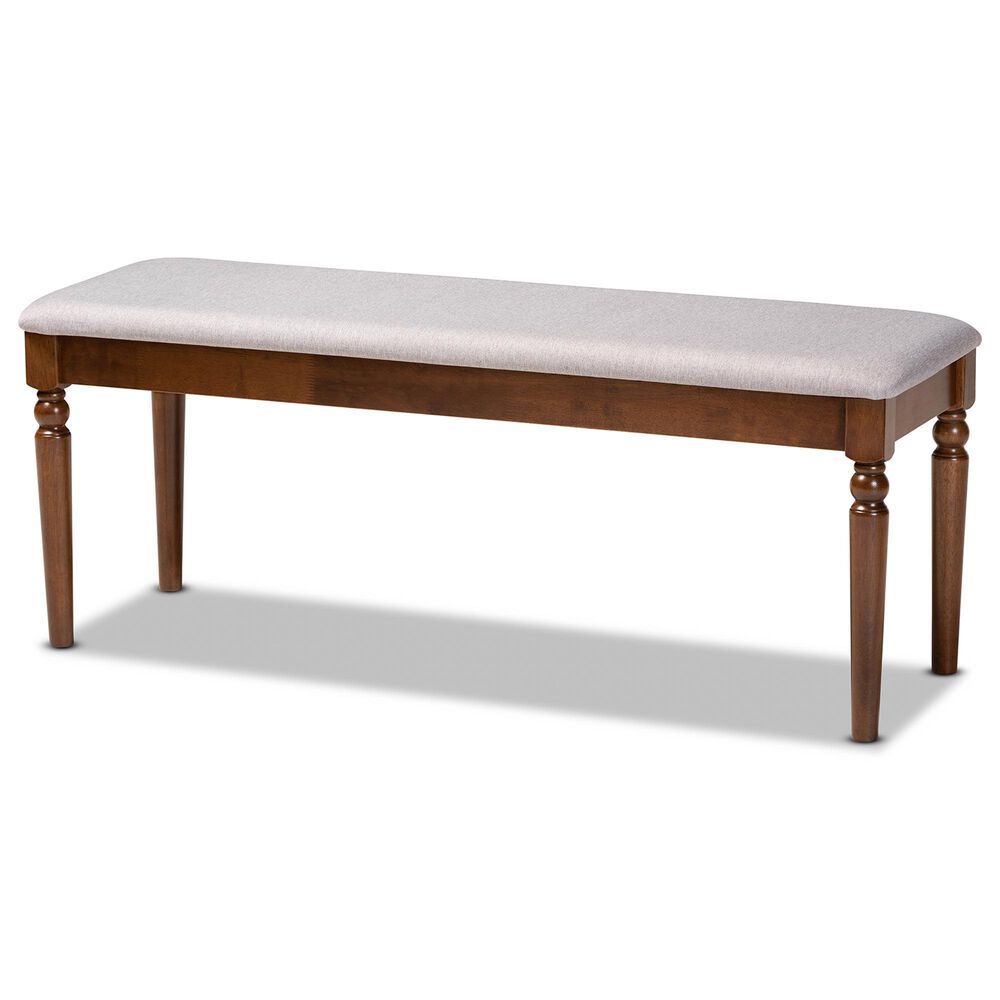 Baxton Studio Giovanni Dining Bench in Walnut Brown, , large