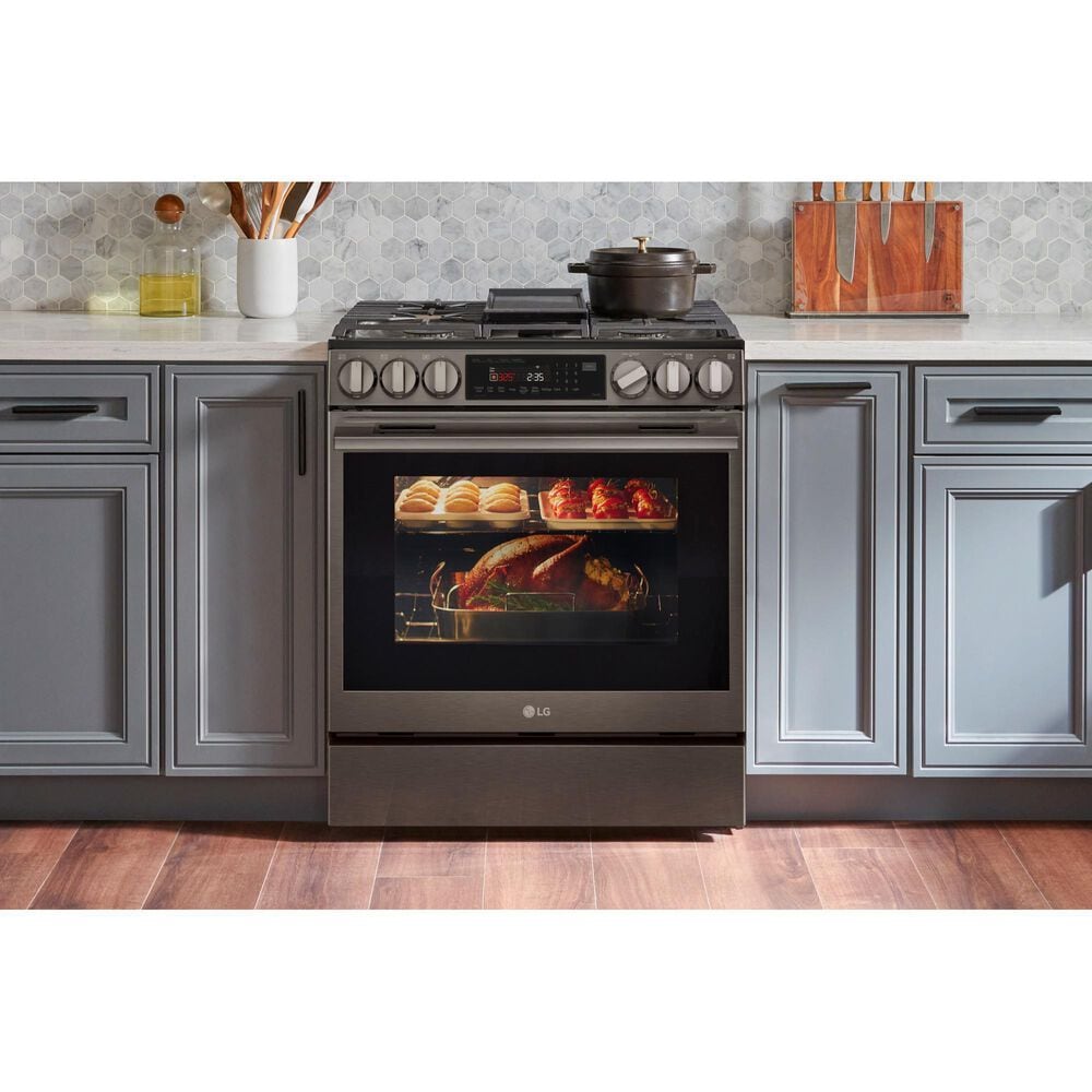 LG 6.3 Cu. Ft. Smart Gas Slide-In Range with ProBake Convection InstaView and Air Fry in Black Stainless Steel, , large