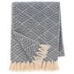 Ganz USA 50" x 60" Geo Woven Throw in Blue and Natural, , large