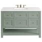 James Martin Vanities Breckenridge 48" Single Bathroom Vanity in Smokey Celadon with 3 cm White Zeus Quartz Top and Rectangular Sink, , large