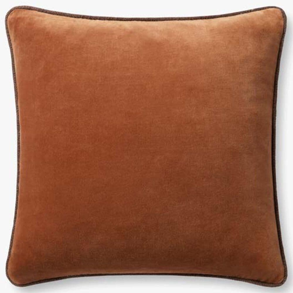 Loloi Liza 18" Square Throw Pillow in Rust, , large