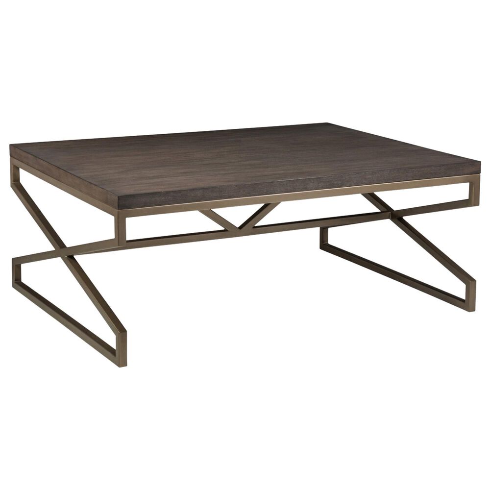 Artistica Metal Cohesion Program Edict Rectangular Cocktail Table in Copper and Brown, , large