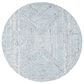 Safavieh Micro-Loop MLP173M 5" Round Light Blue and Ivory Area Rug, , large