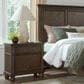 Riva Ridge Oxford California King Panel Bed with Two Nightstands in Cocoa with AC Outlets and USB Ports, , large