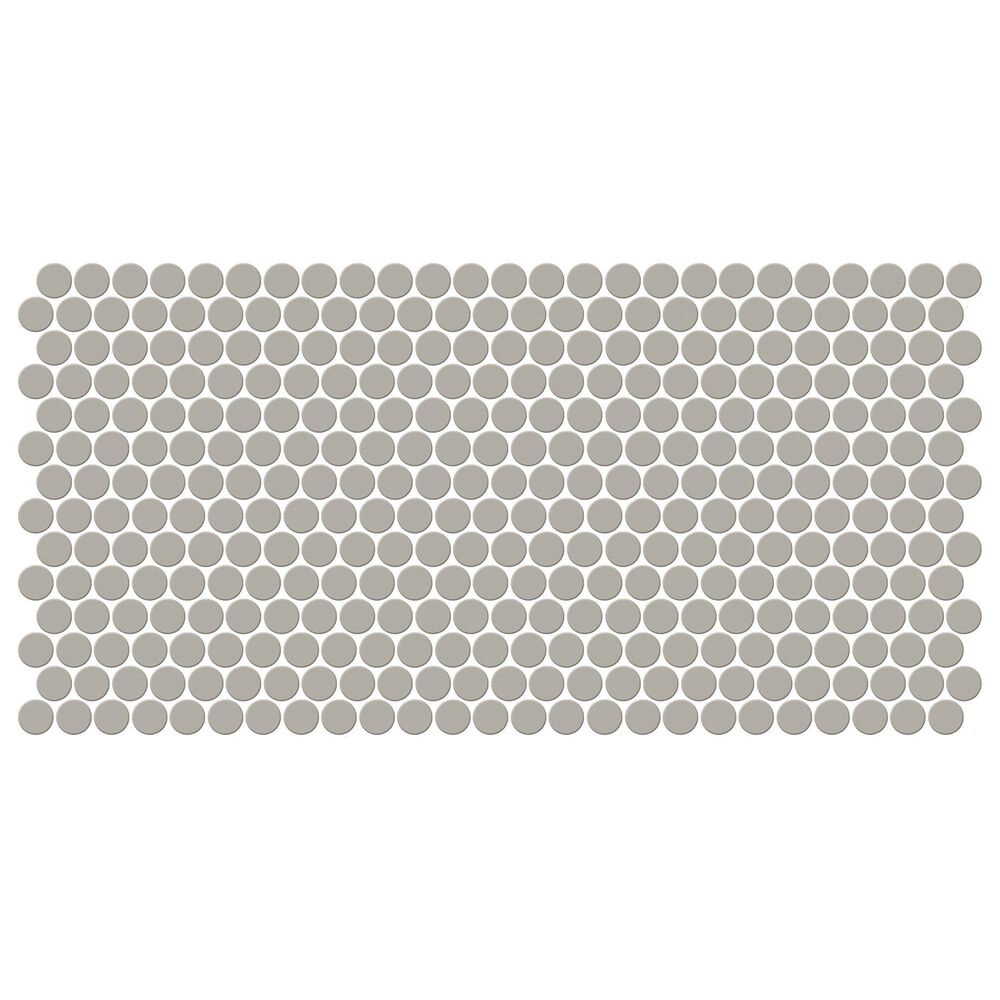 Dal-Tile Keystones Desert Gray 1" x 1" Penny Round on 10" x 22" Porcelain Mosaic Sheet, , large