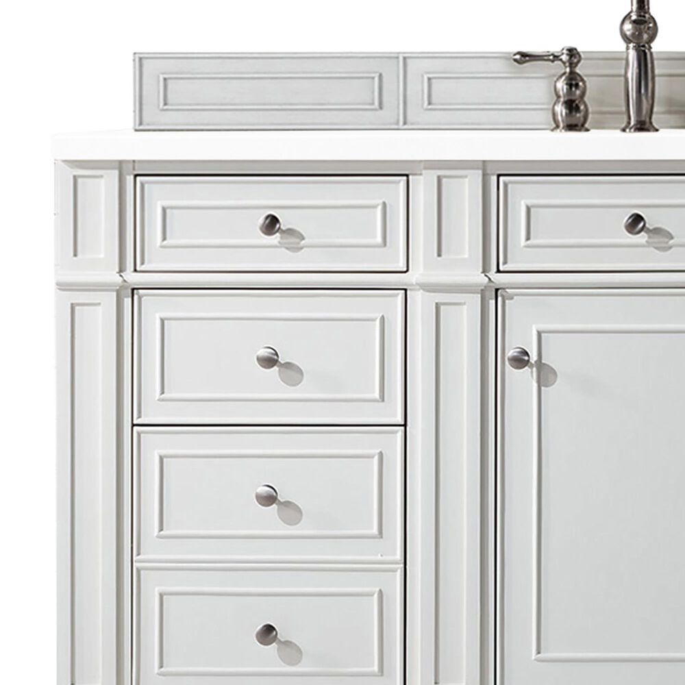 James Martin Vanities Bristol 30" Single Bathroom Vanity in Bright White with 3 cm White Zeus Quartz Top and Rectangular Sink, , large