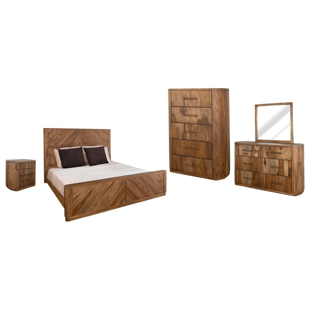 Fallridge Balam 5-Piece Queen Platform Bedroom Set in Natural Teak, , large