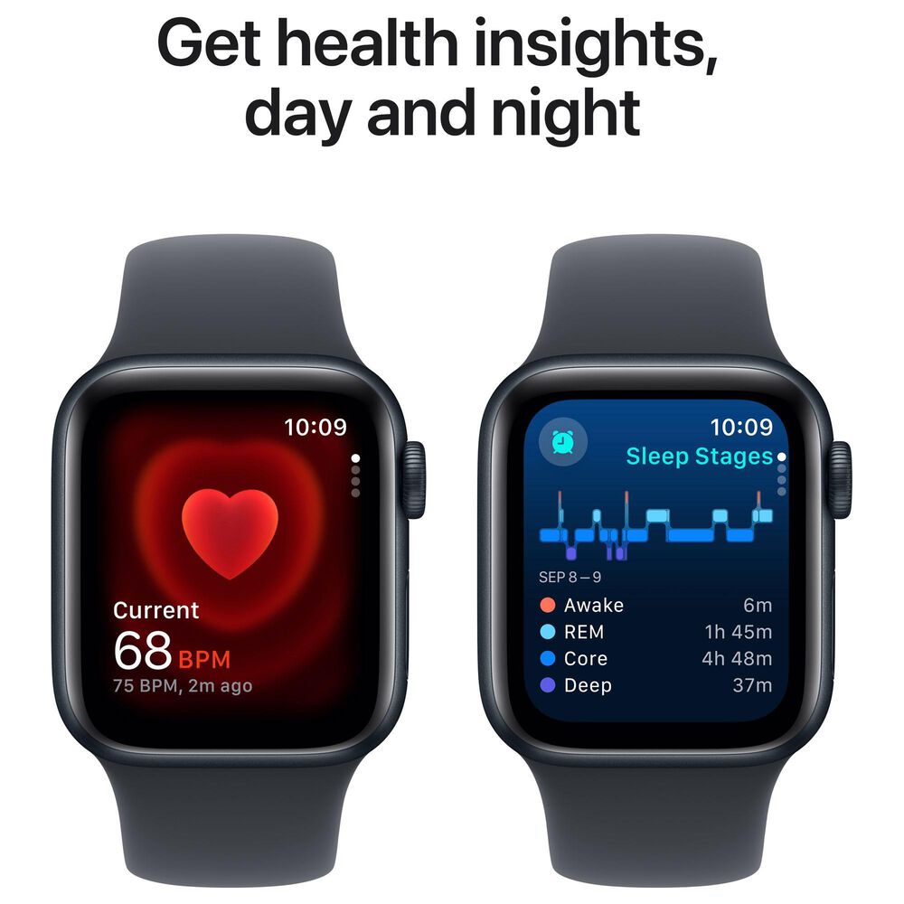 Apple Watch SE GPS + Cellular 40mm Midnight Aluminum Case with Midnight Sport Band - S/M, , large