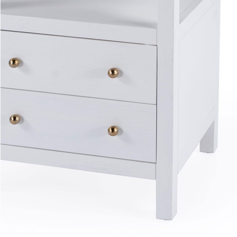 Butler Specialty Company Nora 2 Drawer Nightstand with Open Shelf in Textured White, , large
