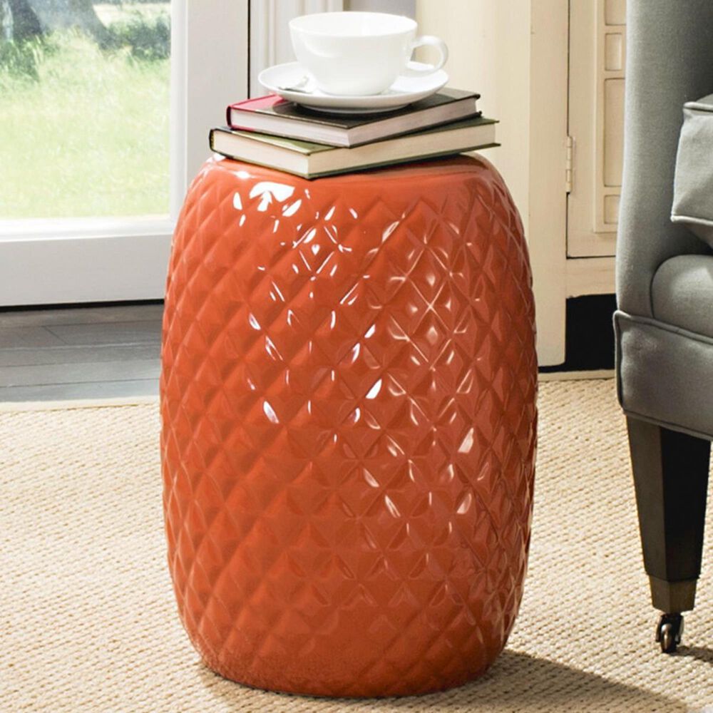Safavieh Calla Garden Stool in Orange, , large