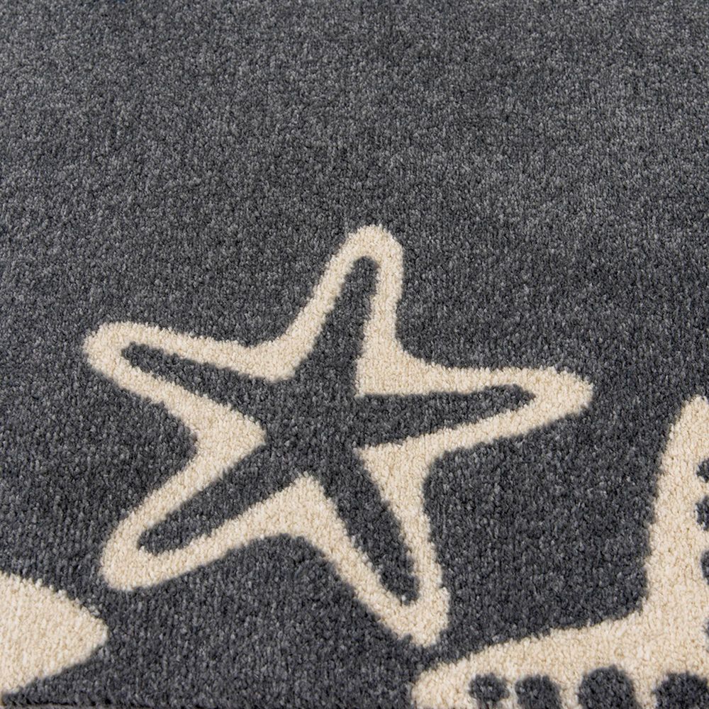 Central Oriental Terrace Tropic Sandy Starfish 6&#39;7&quot; x 9&#39;6&quot; Stone and Snow Area Rug, , large