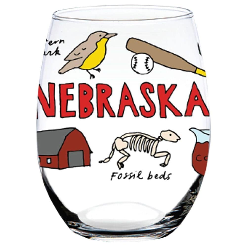 1 Brilliant Gift Wanderer Nebraska 15 Oz Stemless Wine Glass, , large