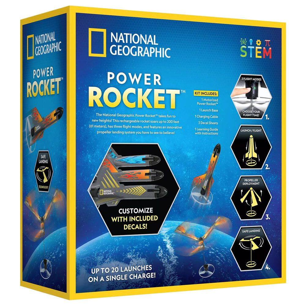National Geographic Power Rocket - Motorized Air Rocket Launcher, , large