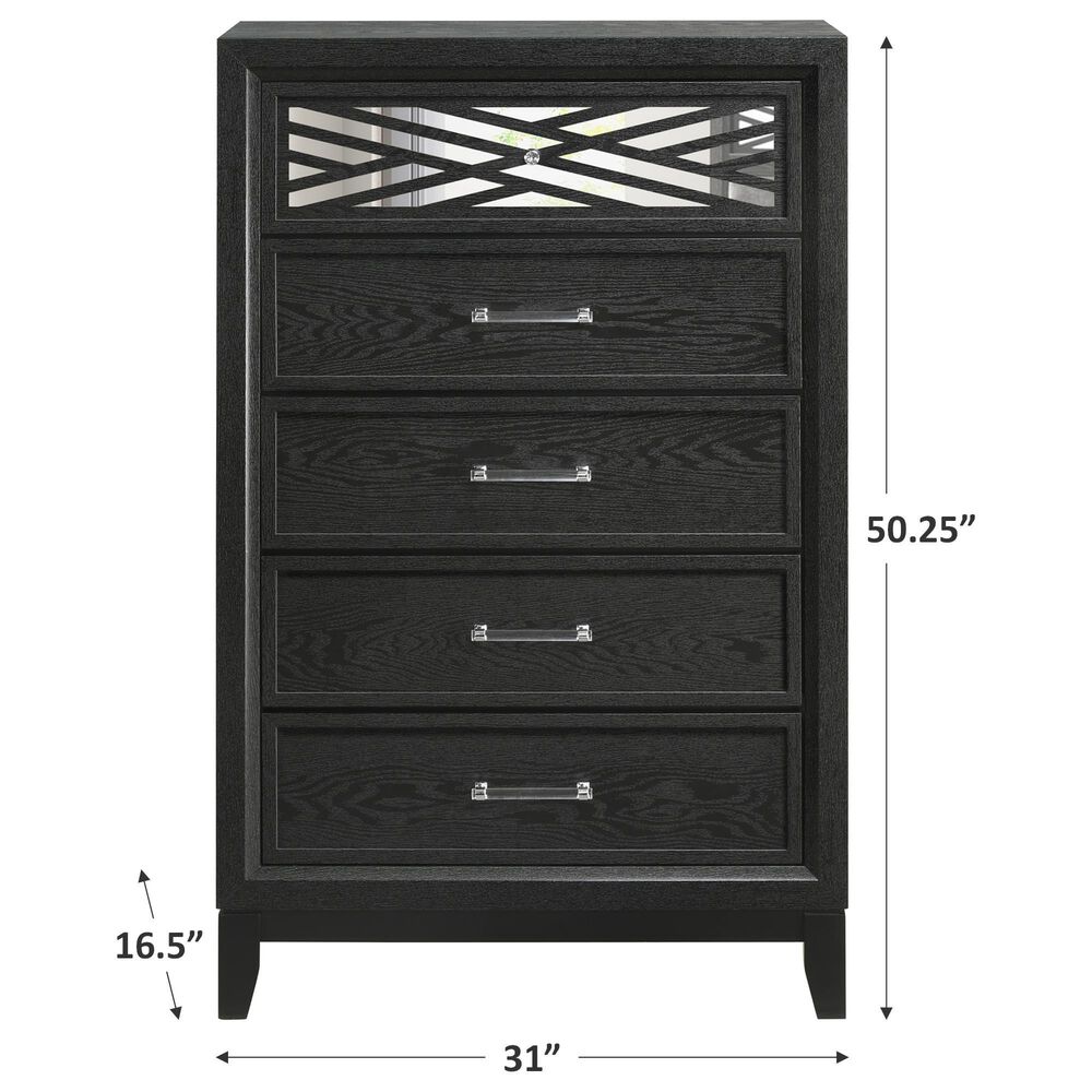 New Heritage Design Obsidian 5-Drawer Chest in Black, , large
