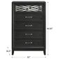 New Heritage Design Obsidian 5-Drawer Chest in Black, , large