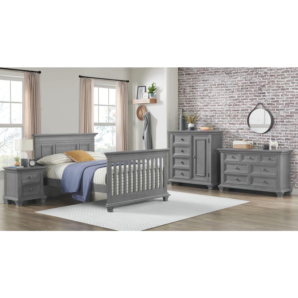Oxford Baby Weston 2-Piece Crib and Dresser Nursery Set in Dusk Gray, , large