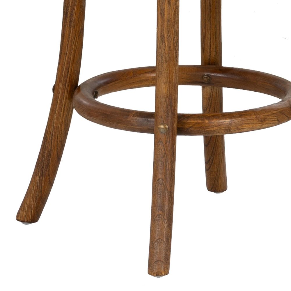 Linon Home Decor Rae Rattan Counter Stool in Rich Walnut, , large