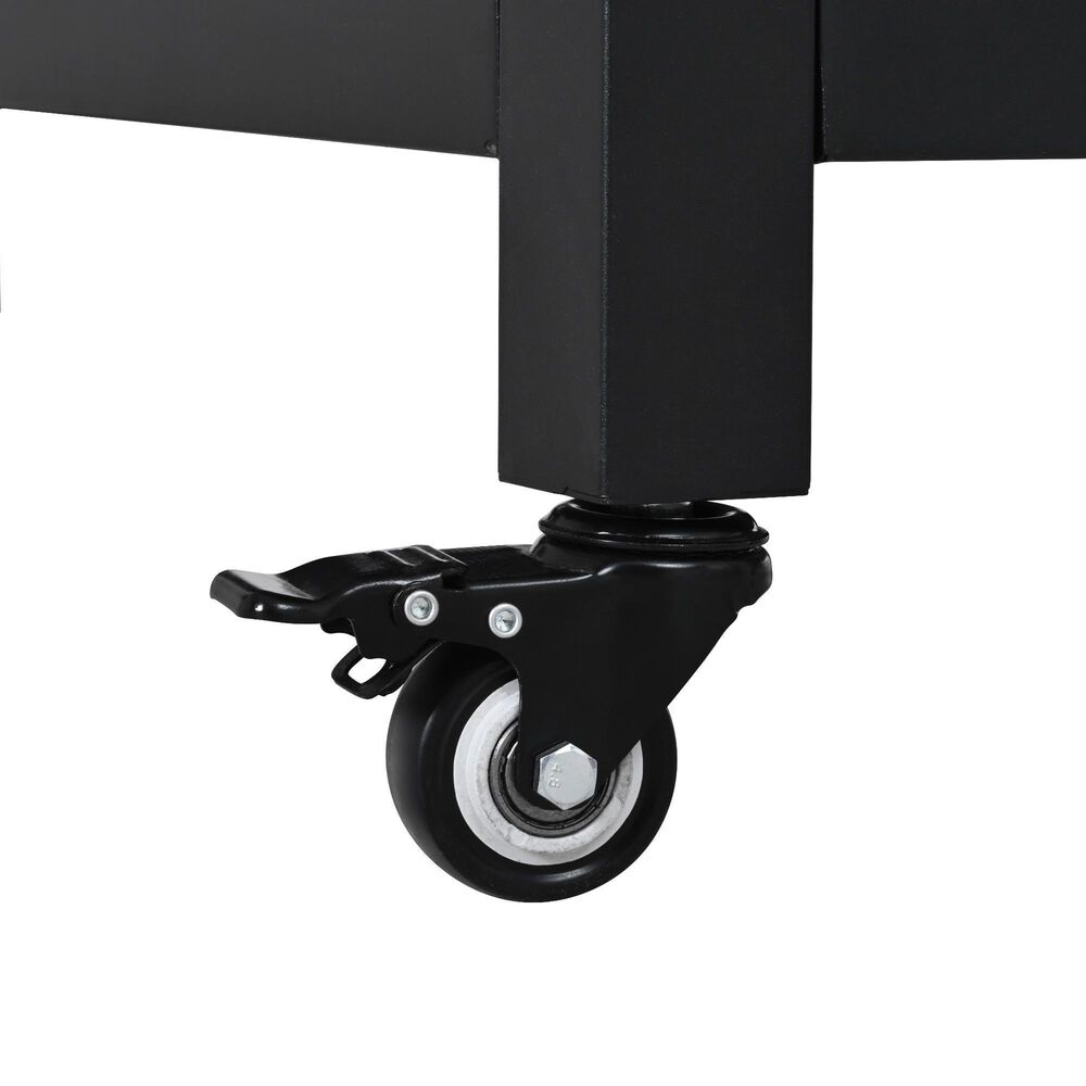 HOMLUX 45" Outdoor Kitchen Island in Black and Stainless Steel, , large